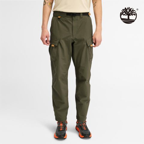 Timberland 男款軍綠色彈性快乾運動長褲|A6VBTA58