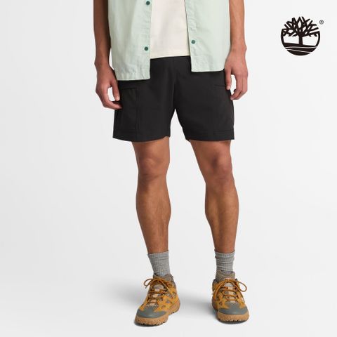 Timberland 男款黑色快乾工裝短褲|A677F001