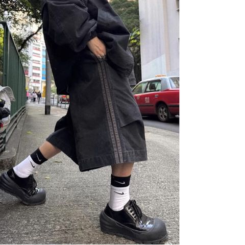 【AMERO】男裝 女裝 洗水七分褲 鬆緊褲頭