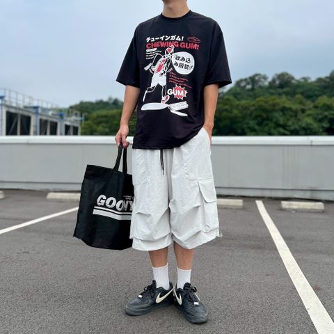 【AMERO】男裝 女裝 尼龍工裝短褲 七分 鬆緊褲頭