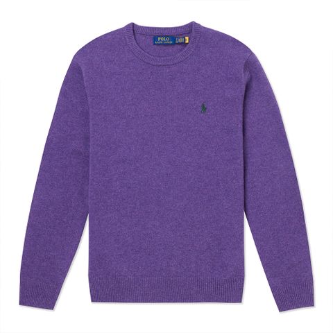 Polo Ralph Lauren RL 熱銷刺繡小馬針織毛衣-紫色