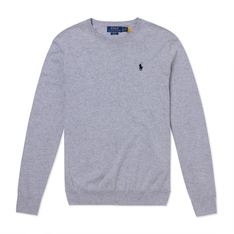 Polo Ralph Lauren RL 熱銷刺繡小馬針織羊毛毛衣-灰色