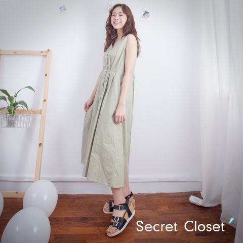 Secret Closet 秘密衣櫥 抓皺紋無袖長版洋裝