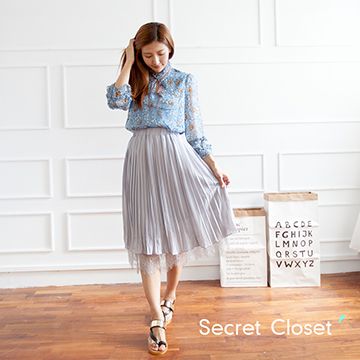 Secret Closet 秘密衣櫥 雙層百褶內襯紗長裙