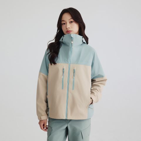 Timberland 女款藍米色Caps Ridge防水機能外套|A5XRUA0U