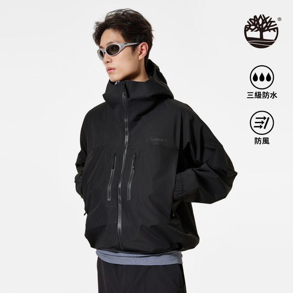 Timberland 男款黑色CAPS RIDGE防水機能外套｜A41SFS76