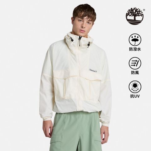 Timberland 男款白色防潑水防曬外套|A6AJYCM9