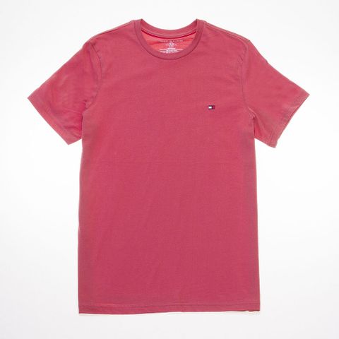 Tommy Hilfiger 小 LOGO素色T恤 (暗橘紅)09T3139648