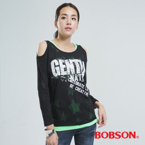 BOBSON 女款兩件式燒花布上衣 (33096-88)
