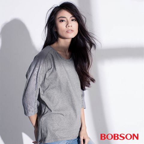 BOBSON 女款搭配蕾絲布上衣 (35072-82)