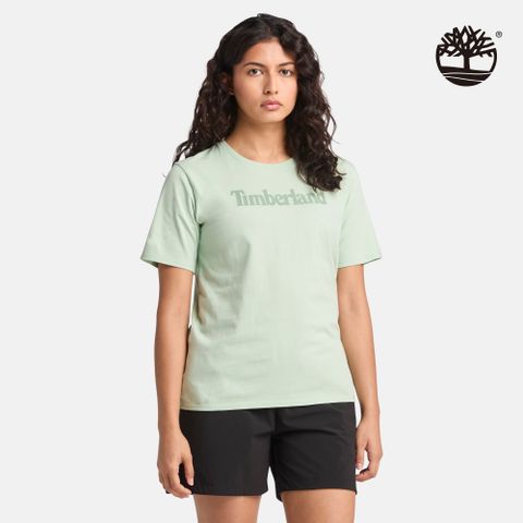 Timberland 女款薄荷綠休閒短袖T恤|A6AZPENE