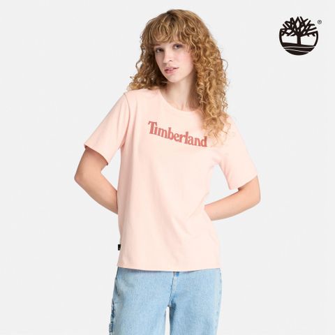 Timberland 女款粉色休閒短袖T恤|A6AZPERV
