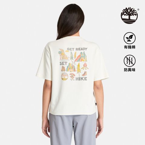 Timberland 女款白色背後圖案短袖T恤|A67ZFCM9