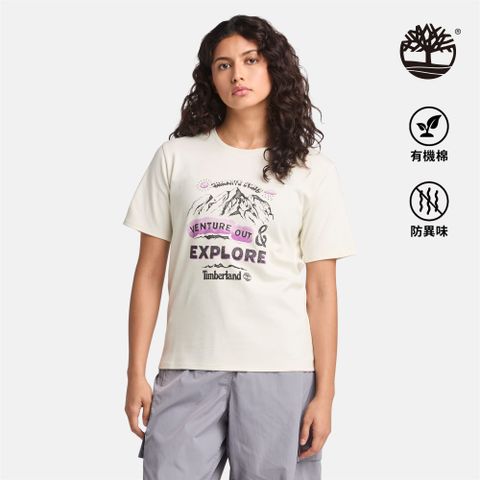 Timberland 女款白色圖案短袖T恤|A67YUCM9