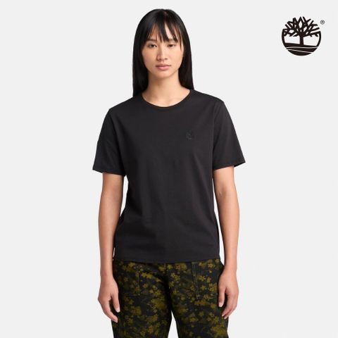 Timberland 女款黑色休閒短袖T恤|A6ATE001