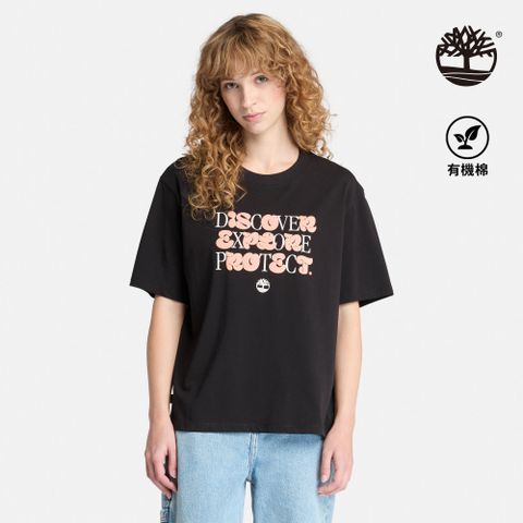 Timberland 女款黑色圖案短袖T恤｜A67YH001