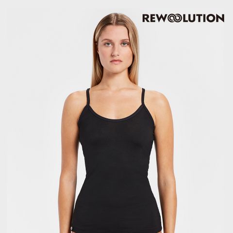 【Rewoolution】女 DREW 140g背心(黑色)-吸濕排汗 羊毛背心 登山必備|REEB1WU505