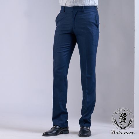 【BARONECE】紳士首選微厚毛合身西褲_藍(617109-10)
