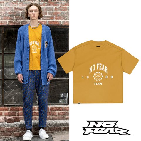 NO FEAR FEARLESS系列-1989塗鴉LOGO短袖T恤-奶茶 NF011FW22