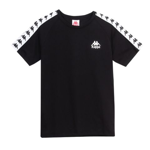 KAPPA 義大利 時尚中性 BANDA 吸濕排汗棉感短袖圓領衫 黑 381R7XW005
