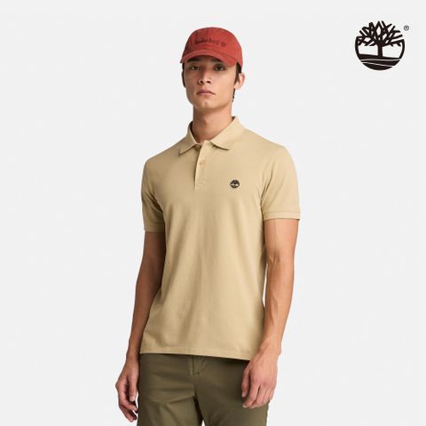 Timberland 男款檸檬黃彈性短袖POLO衫|A69Z7DH4