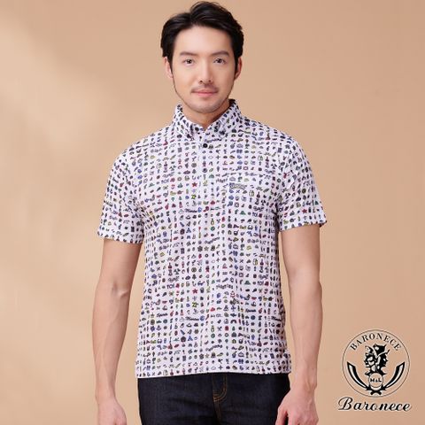 【BARONECE】活潑童趣涼感速乾短袖POLO衫_白(24206T-10)