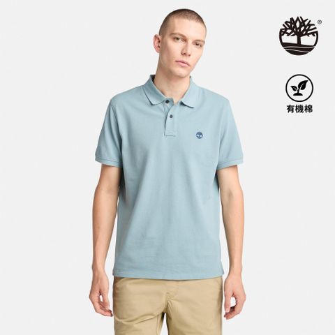 Timberland 男款藍綠色休閒短袖POLO衫|A6943758