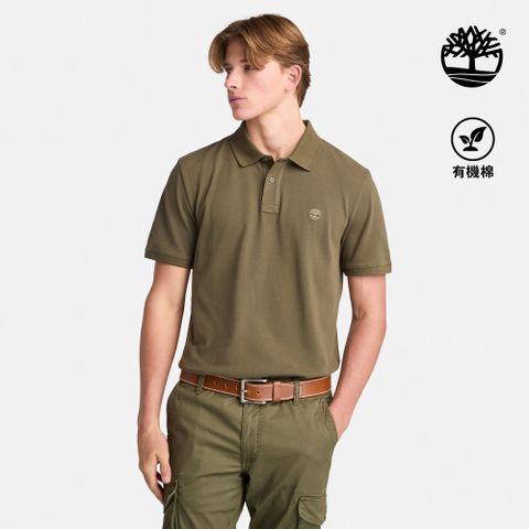 Timberland 男款綠色休閒短袖Polo衫|A24H2AR5