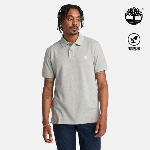Timberland 男款灰色休閒短袖Polo衫|A24H2V91