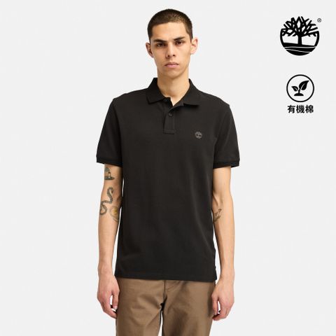 Timberland 男款黑色休閒短袖Polo衫|A24H2X65