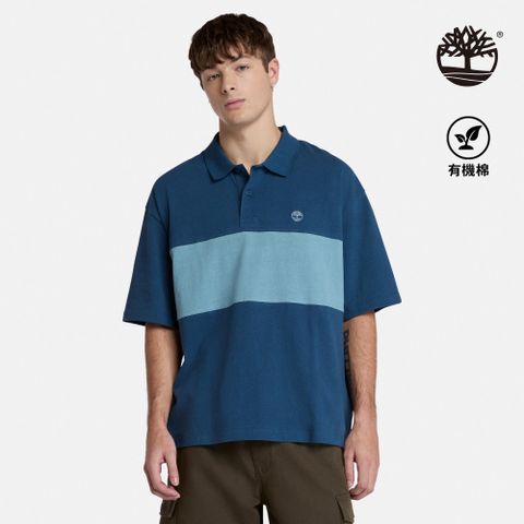 Timberland 男款靛藍色撞色橄欖球POLO衫|A69WQESB