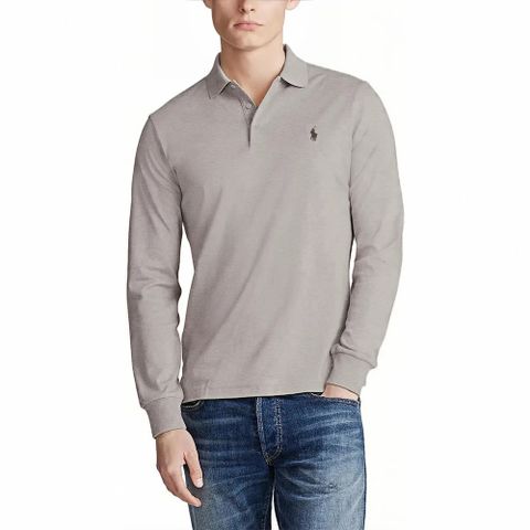 Polo Ralph Lauren RL 熱銷刺繡小馬長袖Polo衫-燕麥色