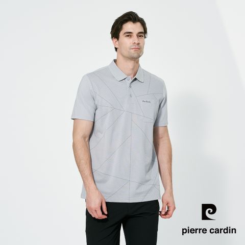 【pierre cardin 皮爾卡登】男款 棉混PK印花短袖polo衫-灰色 (5257264-92)