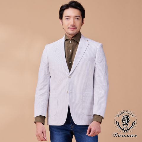 【BARONECE】簡潔有型直線條休閒西裝_白(523303-01)