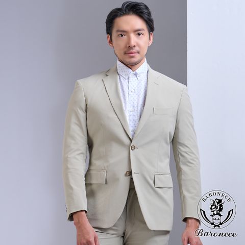 【BARONECE】簡約悠活輕量合身西裝_卡其(525305-05)