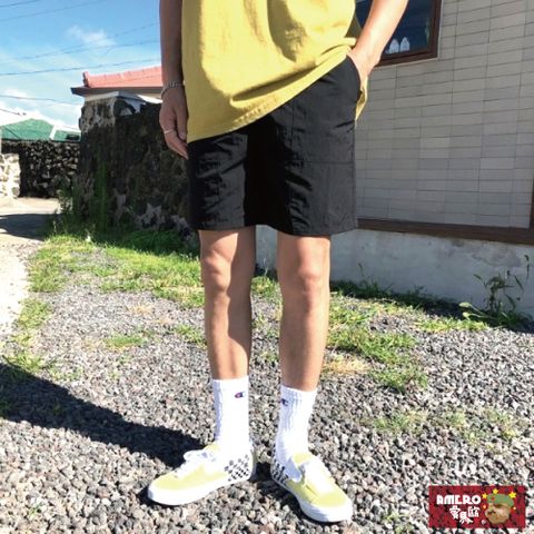 【AMERO】男女款 休閒短褲 防風 防水 涼感 尼龍短褲 鬆緊褲頭 情侶款