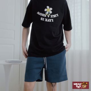 【AMERO】台灣製 男裝 女裝 休閒棉褲 短褲 寬鬆 鬆緊褲頭 綁帶 情侶裝 共10色