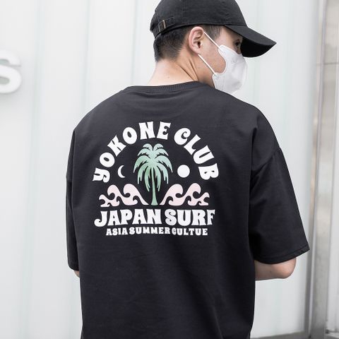 【AMERO】男裝 女裝 短袖圓領Ｔ 日系衝浪印花 落肩 情侶裝