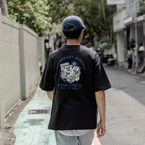 【AMERO】男裝 女裝 短袖圓領Ｔ恤 手繪圖案印花 落肩 情侶裝