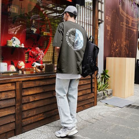 【AMERO】男裝 女裝 短袖圓領Ｔ恤 極地燙畫印花 落肩 情侶裝