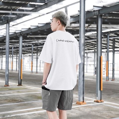 【AMERO】男裝 女裝 短袖圓領Ｔ恤 小方框 落肩 情侶裝