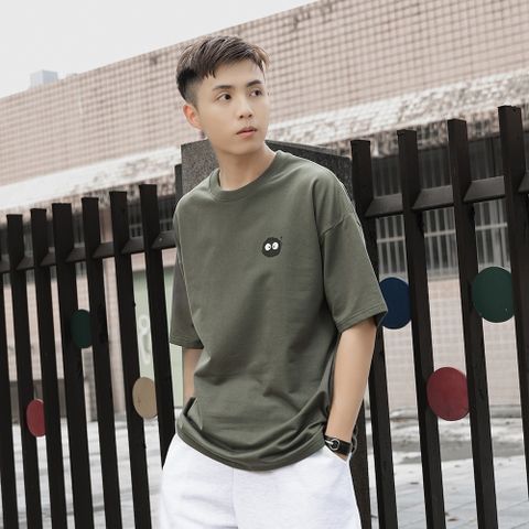 【AMERO】男裝 女裝 短袖圓領Ｔ恤 小煤球圖案 落肩 情侶裝