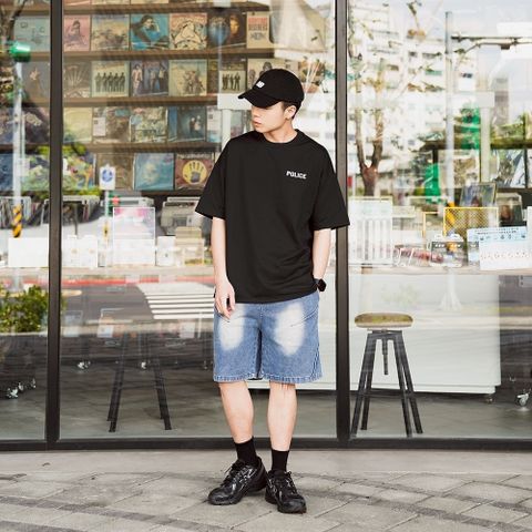 【AMERO】男女款 立體車邊 牛仔褲 牛仔短褲 情侶裝