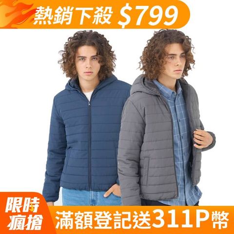 GIORDANO 佐丹奴 男裝連帽外套 E-care輕暖系列-多色任選