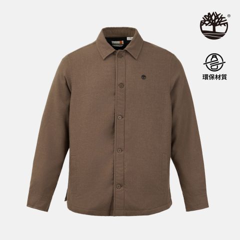 Timberland 男款咖啡色法蘭絨長袖襯衫|A44E5BK1
