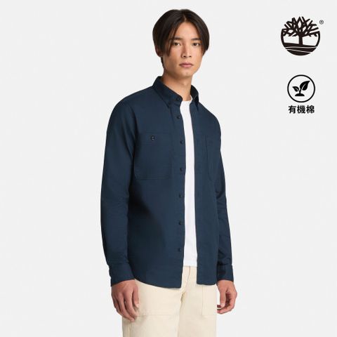 Timberland 男款深寶石藍長袖襯衫|A69RQ433