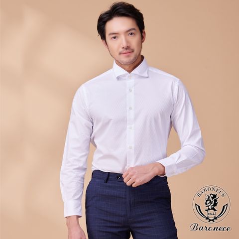 【BARONECE】質感菁英紳士長袖襯衫_白(540606-01)
