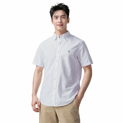 Polo Ralph Lauren RL 熱銷刺繡小馬短袖襯衫(CLASSIC FIT)-白色