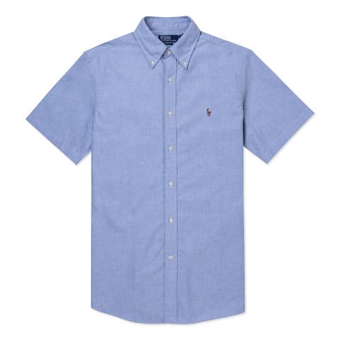 Polo Ralph Lauren RL 熱銷刺繡小馬短袖襯衫(CLASSIC FIT)-水藍色