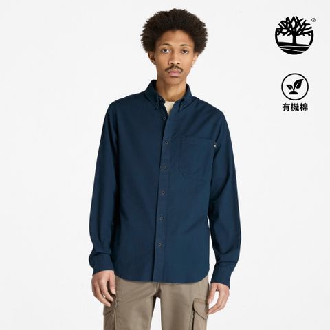 Timberland 男款深寶石藍牛津長袖襯衫|A6AWMZ16